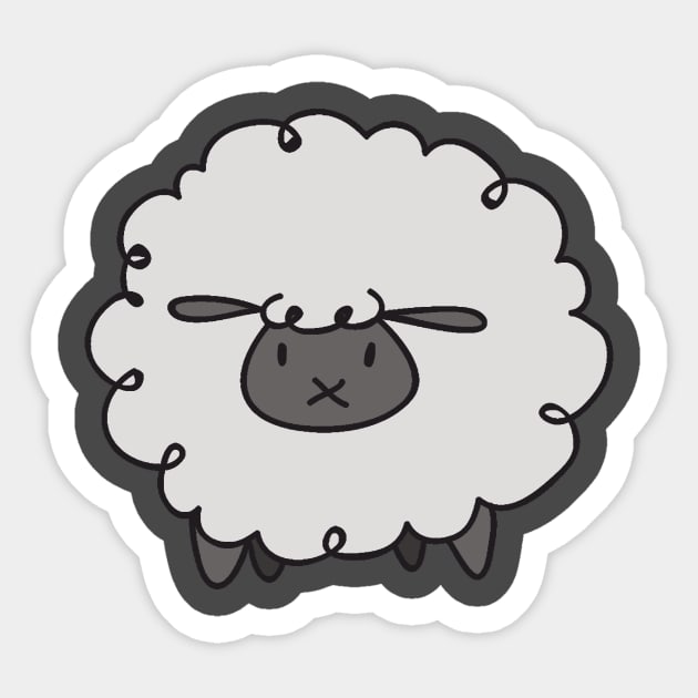 Fluffy White Sheep Sticker by saradaboru